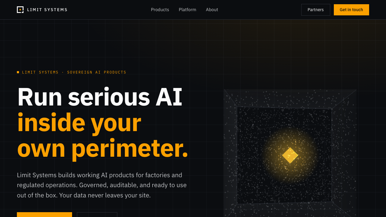 Limit Systems sovereign AI platform homepage